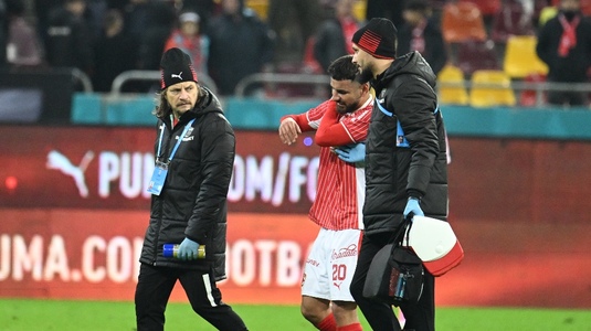 Ce ghinion! Accidentare gravă la Dinamo după meciul cu Oţelul: ”I-a sărit umărul. Are nevoie de operaţie!”