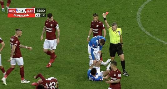 VIDEO | Ştefan Baiaram a fost salvat de VAR. Radu Petrescu s-a răzgândit şi i-a anulat cartonaşul roşu