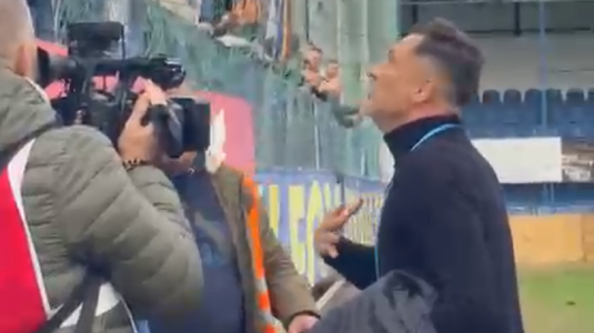 VIDEO | Suporterii nu au mai suportat şi au cerut explicaţii! Mirel Rădoi a intervenit şi a discutat cu galeria, după remiza cu Metaloglobus