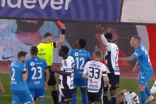 VIDEO | Eliminare în U Cluj - Universitatea Craiova. Jucătorul şi-a lăsat echipa în ”10” încă din minutul 20. Ce a făcut după ce a ieşit