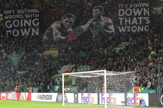 Coregrafie de excepţie a fanilor lui Celtic înainte de meciul cu CFR. Mesajul senzaţional afişat de fani