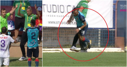 VIDEO | Fază incredibilă în Chindia - FC Argeş: Emil Săndoi, eliminat pentru FAULT! Cum a intrat în teren tehnicianul