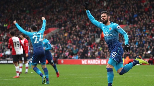 VIDEO | Arsenal smulge un punct la Southampton cu un gol marcat în ultimele minute. Giroud i-a salvat pe "tunari" 