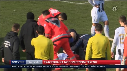 VIDEO | Dramă fără margini în Croaţia. Un fotbalist a decedat după ce a fost lovit în piept cu mingea