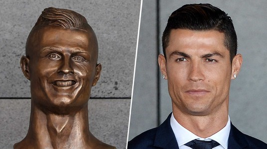 Sculptorul bustului lui Cristiano Ronaldo şi-a reparat greşeala. Cum arată noua sculptură: "Altfel, era uitat de mult"