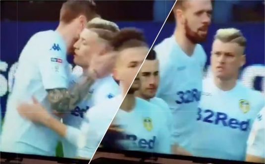 VIDEO | Moment ciudat în Anglia! Un fotbalist al echipei Leeds a luat-o razna după ce a fost sărutat pe obraz de un coleg. Cum a putut să reacţioneze