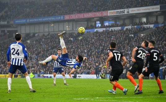VIDEO | Gol fabulos marcat în prima zi din an! Chelsea a fost lovită pe finalul partidei cu Brighton printr-o "foarfecă"