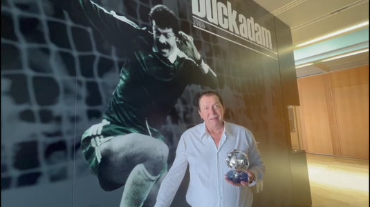 Helmuth Duckadam a fost premiat de preşedintele UEFA, pentru finala Ligii Campionilor din 1986. Portretul ”Eroului de la Sevilla” a fost expus superb | VIDEO EXCLUSIV