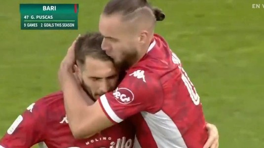 VIDEO | Puşcaş şi-a răsplătit antrenorul! A fost titular pentru Bari şi a marcat un gol frumos