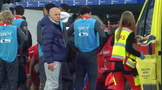 VIDEO | Imagini cu puternic impact emoţional! Selecţionerul Turciei U21 a leşinat, după ce jucătorul său a văzut cartonaşul roşu. Care este starea fostului elev al lui Gică Hagi