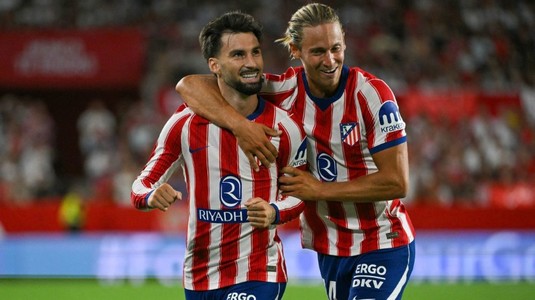 Fără Julian Alvarez, Atletico Madrid a făcut spectacol pe terenul Sevillei. Campionul mondial Baena, "dublă" încă din prima repriză
