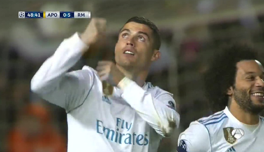 VIDEO | Ce a vrut să transmită Ronaldo? Gestul ciudat făcut de portughez după ce a marcat cu APOEL