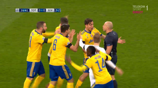 VIDEO | Greşeală uriaşă de arbitraj în Tottenham - Juventus. Torinezii au făcut scandal după ce le-a fost refuzat un penalty clar