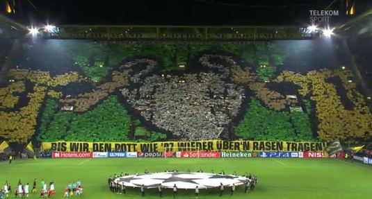 VIDEO | IMPRESIONANT! Spectacol total în tribune înainte de duelul Borussia Dortmund - Tottenham 
