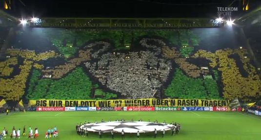 VIDEO | IMPRESIONANT! Spectacol total în tribune înainte de duelul Borussia Dortmund - Tottenham