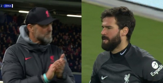 "Ce e cu portarii în seara asta?". Alisson a gafat şi el imediat după Courtois, iar Klopp a început să aplaude pe margine în Liverpool - Real Madrid | VIDEO