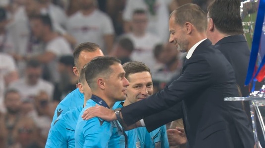 FOTO | Preşedintele UEFA i-a spus doar două cuvinte lui Istvan Kovacs, imediat după finala Champions League! Imaginile surprinse la premiere
