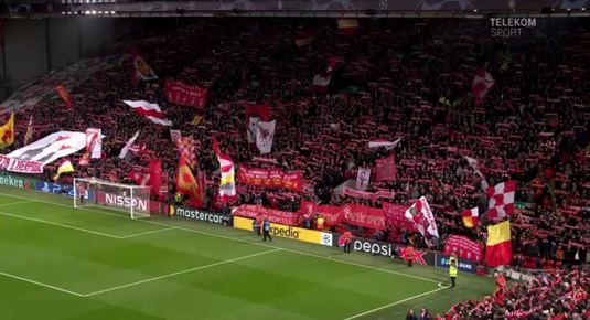 VIDEO | Atmosferă fabuloasă pe Anfield Road. S-a cutremurat stadionul la "You'll never walk alone"