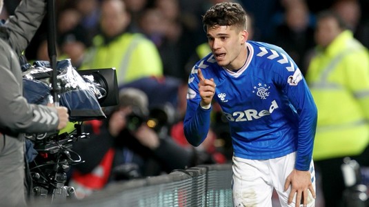 VIDEO | Ce trasor! Ianis Hagi a încercat să marcheze spectaculos în Standard - Rangers şi a fost aproape. De unde a încercat să-l învingă pe portar
