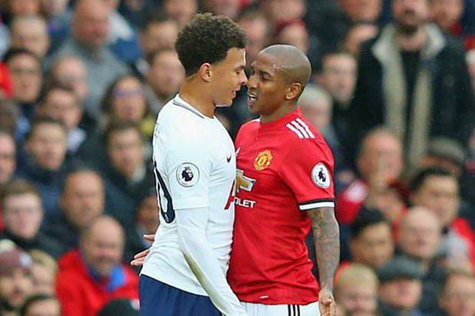 "Anunţă-mă când reuşeşti asta..." VIDEO | Spiritele s-au încins în United - Tottenham, dar Young l-a "calmat" pe Alli cu o replică