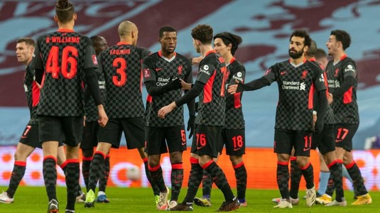 Liverpool e în turul patru al Cupei Angliei. "Cormoranii" au fost la egalitate la pauză cu Aston Villa, echipă care a evoluat doar cu jucători U23 şi U18