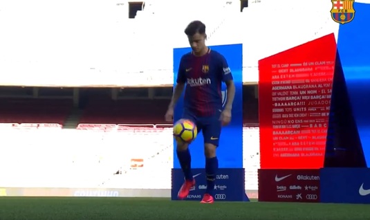 Nu s-a încurcat ca Dembele. VIDEO | Coutinho, prezentat oficial pe Camp Nou. Cum s-a descurcat cu mingea :)
