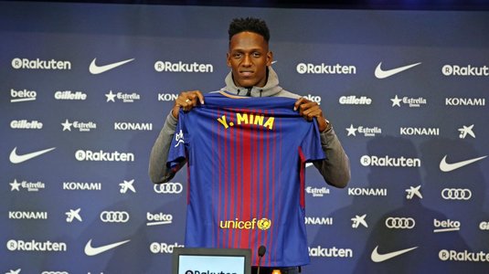 Peste 8.500 de fani pe Camp Nou la prezentarea noului transfer al FC Barcelona, Yerry Mina