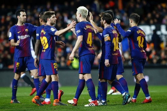 FC Barcelona a învins Valencia, scor 2-0, şi este prima echipă care ajunge de cinci ori consecutiv în finala Cupei Regelui