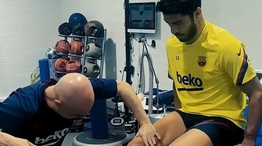 VIDEO Luis Suarez se recuperează. Vârful Barcelonei trage tare pentru o revenire rapidă pe teren