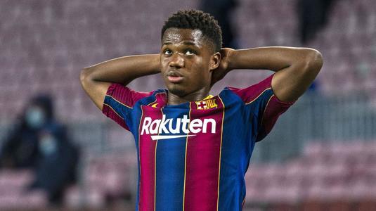 Alarmă la FC Barcelona! Ansu Fati riscă să ajungă din nou "la cuţit" după ce s-a accidentat grav pe final de 2020. Care e starea "wonderkid"-ului