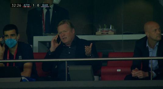 VIDEO Koeman n-a mai rezistat! Tehnicianul Barcelonei a pus mâna pe telefon pentru a da indicaţii imediate jucătorilor săi