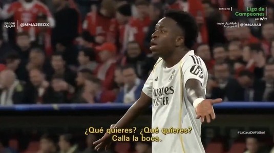 VIDEO | "Taci". Scandal uriaş la Real Madrid în timpul meciului cu Bayern. Schimb de replici între Vinicius şi Bellingham