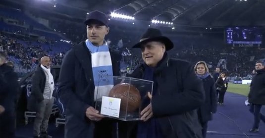 VIDEO | Moment special pentru Ştefan Radu. A fost premiat de Claudio Lotito înainte de Lazio - Atalanta
