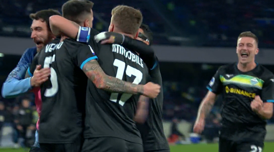 VIDEO | Napoli - Lazio 0-1. Surpriză uriaşă în Italia. Liderul Serie A, eşec în faţa echipei care a eliminat-o pe CFR Cluj din Europa