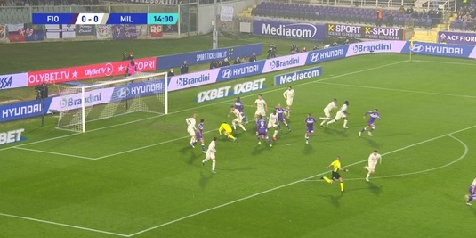 Tătăruşanu, gafă incredibilă în meciul Fiorentina - AC Milan! Cum a scăpat mingea în braţe împotriva fostei sale echipe | VIDEO