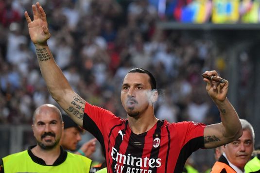 VIDEO ”Regele” Zlatan. A tras dintr-un trabuc şi a făcut spectacol la decernarea trofeului din Serie A