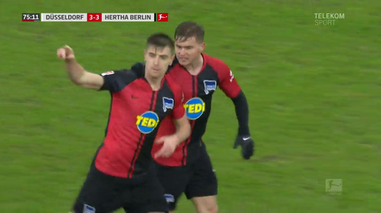 VIDEO | Nebunie totală în Bundesliga. Dusseldorf a condus-o pe Hertha cu 3-0 până în minutul 64. Final dramatic de meci