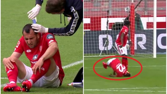 VIDEO | Momente şocante în meciul Mainz - Augsburg. Un fotbalist a fost capsat direct pe teren, un altul a părăsit stadionul pe targă