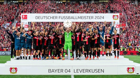 Bayer Leverkusen, încoronată în Bundesliga. Campioana Germaniei a încheiat campionatul neînvinsă