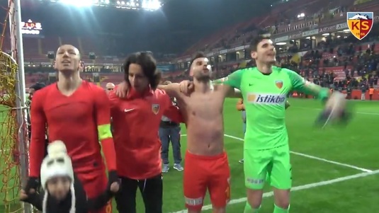 Kayserispor, victorie uriaşă cu Fener! VIDEO | Silviu Lung şi Cristi Săpunaru au făcut la final spectacol cu suporterii