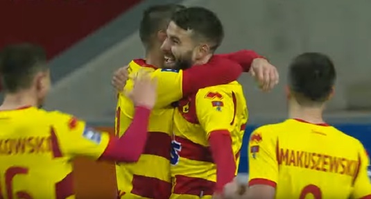 VIDEO | Bogdan Ţîru a marcat primul său gol pentru Jagiellonia Bialystok, împotriva formaţiei Lech Poznan