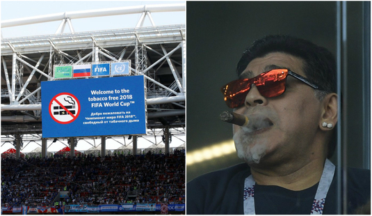 "A fost o zi de rahat!" Cum a explicat Maradona gestul de a fuma pe stadion la meciul Argentinei