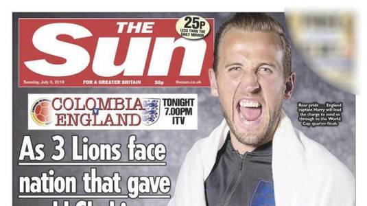 Prima pagină din The Sun provoacă indignare în Columbia, înaintea meciului cu Anglia