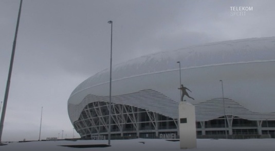 VIDEO | A fost cod portocaliu de ninsoare în România. Cum arată stadionul din Craiova, acolo unde se va juca amicalul cu Suedia