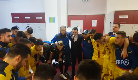 VIDEO | Un nou discurs motivaţional în vestiarul naţionalei U21. ”Mergem să ne schimbăm carierele”. Cine i-a încurajat pe ”tricolori”