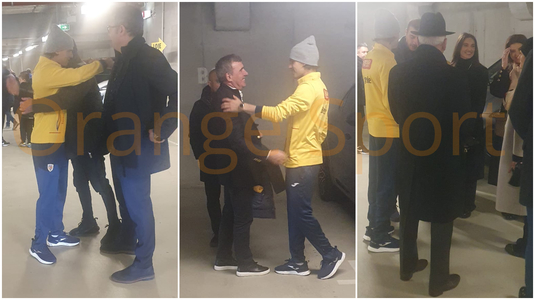 Ianis şi Gheorghe Hagi, îmbrăţisări după meciul cu Irlanda de Nord. Prima reacţie a "Regelui" la reîntâlnirea cu fiul său | VIDEO EXCLUSIV