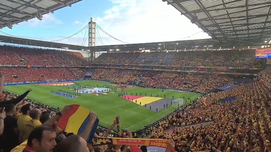 VIDEO | "Deşteaptă-te, române!" s-a auzit şi la Koln, cu peste 20.000 de suporteri "tricolori" prezenţi pe stadion la partida cu Belgia