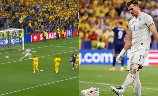 FOTO | Incredibil! Florin Niţă a fost incomodat la golul olandezilor de o pereche de pantofi sport aruncată în teren
