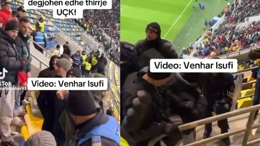 VIDEO | Ce nu s-a văzut la televizor. Jandarmii au intrat în sectorul fanilor kosovari şi au intervenit prompt când au văzut ce au făcut oaspeţii