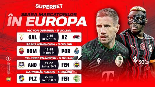 Seara marcatorilor în Europa! Super Cotele pentru meciurile din Europa League